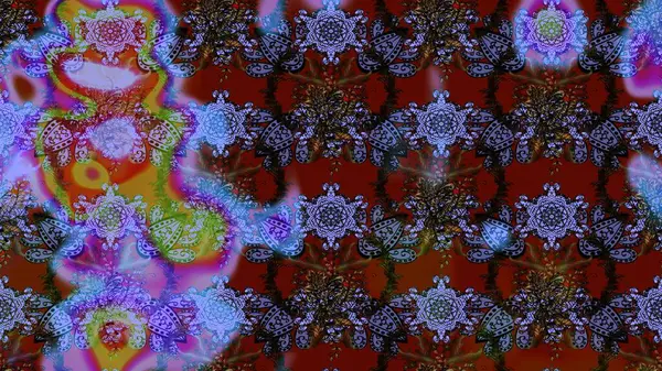 Kahverengi, mor ve mavi renkte çiçekler. Çizim çiçek deseni duvar kâğıdı olarak kullanılabilir. Raster illüstrasyonu.