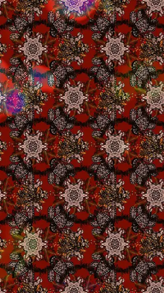 Vadinin çiçekleri kahverengi, kırmızı ve siyah renklerde. Raster çiçek desenleri çiziyor..