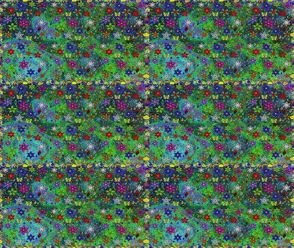 Sabıka fotoğraflarında, bebek kıyafetlerinde, duvar kâğıtlarında, paket kutularında falan kullanılabilir. Zarif, parlak ve pürüzsüz yeşil ve mavi çiçek desenli tasarım.