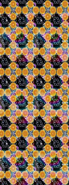 Raster illüstrasyonu. Tekstil veya kitap kapakları, imalat, duvar kağıtları, baskı, hediye paketi ve yapıştırma kitabı için çiçek eskizi geçmişi. Küçük ölçekli çiçeklerdeki basit sevimli desen.