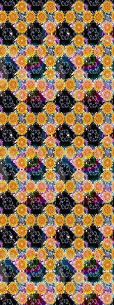 Raster illüstrasyonu. Tekstil veya kitap kapakları, imalat, duvar kağıtları, baskı, hediye paketi ve yapıştırma kitabı için çiçek eskizi geçmişi. Küçük ölçekli çiçeklerdeki basit sevimli desen.