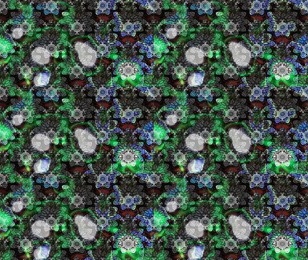 Gri renkli çiçekler. Raster illüstrasyonu. Çiçek desenli çizim. Asya tekstil tarzında. Raster illüstrasyonu.