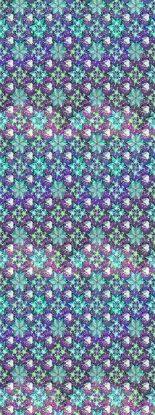 3 boyutlu çiçekler, pürüzsüz. Mor ve mavi renklerde. Raster illüstrasyonu.