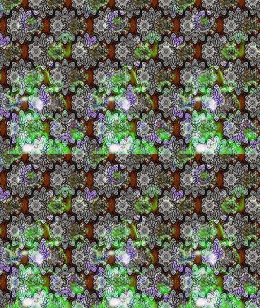 Suluboya etkisi. Raster deseni. Organik elementler. Botanik çizim deseni.