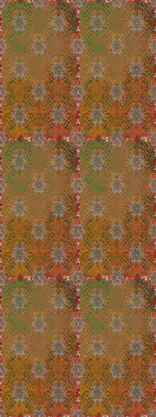 El çizimi çiçekli, pürüzsüz bir desen. Çocuksu tasarım. Kahverengi arka planda. Tekstil, kumaş, ambalaj, hatıra defteri için güzel çiçek arkaplanı..