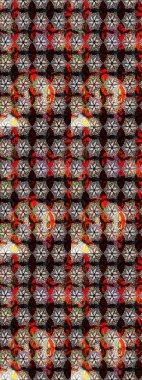 Raster illüstrasyonu. Çiçekli karalama şeklinde Raster çiçek deseni. Nazikçe, yaz çiçekleri siyah renklerde.