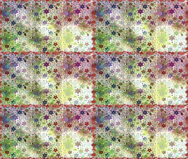 Çiçekli yaz çiçekleri. Küçük renkli çiçekler. Moda baskıları için zarif bir şablon. Motley illüstrasyonu. Kusursuz. Küçük çiçekte şirin desenler.