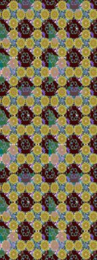 Renkli Yaz Temalı eskiz kalıbı. Kahverengi renkli çiçekler. Raster illüstrasyonundaki çiçek desenli çizim. Düz Çiçek Elementleri Tasarımı.