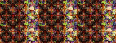 Kahverengi renkli çiçekler. El çizimi çiçekli soyut çizim kalıbı. Raster illüstrasyonu.