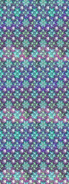 3 boyutlu çiçekler, pürüzsüz. Mor ve mavi renklerde. Raster illüstrasyonu.