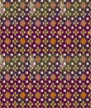 Renkli Bahar Teması eskiz kalıbı. Sevimli çiçek raster deseni. Mor renkli çiçekler. Düz Çiçek Elementleri Tasarımı.