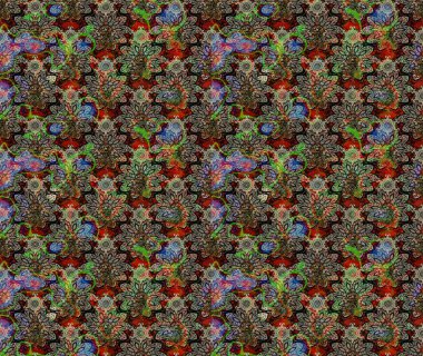 Çizim kalıbı. Organik motif arka planı. Raster illüstrasyonu. Ultraviyole kumaş deseni.