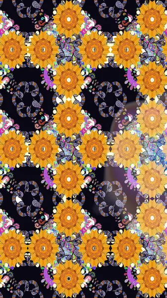 Siyah renkli çiçekler. Düz Çiçek Elementleri Tasarımı. Renkli Bahar Teması eskiz kalıbı. Çiçekle çizim deseni.