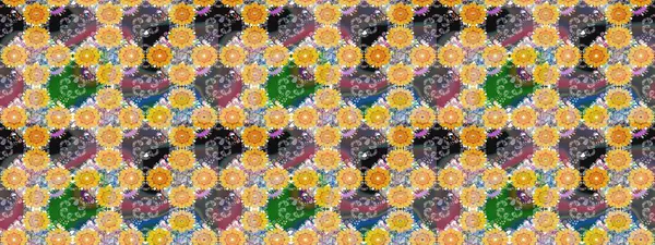 Modern stil dokusu. Çiçek desenli raster, sarı ve gri çizgi grafik deseni soyut raster arkaplan.