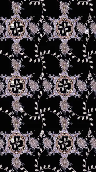 Eski usul. Raster illüstrasyonu. Eskiz geçmişi. Kumaş, tekstil, duvar kağıdı baskısı için. Renkli desenli eskiz deseni, siyah, nötr ve gri çiçekler ve dekoratif elementler..