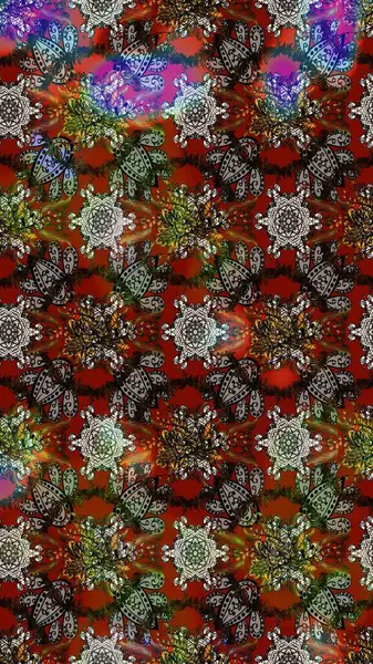 Çiçekli çiçek deseni, suluboya. Kahverengi, gri ve kırmızı renkte çiçekler. Renkli bahar temalı eskiz kalıbı. Düz Çiçek Elementleri Tasarım Raster illüstrasyonu.