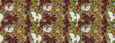 Renkli Bahar Teması eskiz kalıbı. Yeşil, gri ve kahverengi renkli çiçekler. Düz Çiçek Elementleri Tasarımı. Çiçekle çizim deseni.