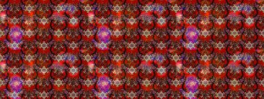 El çizimi çiçekli soyut çizim kalıbı. Kırmızı, kahverengi ve siyah renkte çiçekler. Raster illüstrasyonu.