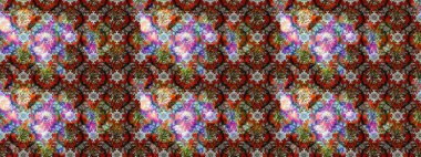 Renkli Bahar Teması eskiz kalıbı. Raster. Düz Çiçek Elementleri Tasarımı.