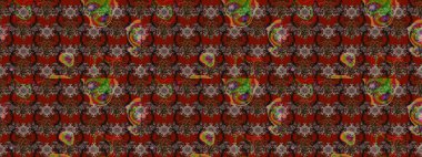 Küçük çiçekteki sevimli çiçek deseni. Robot resim. Raster illüstrasyonu.