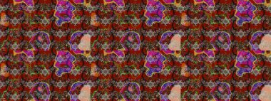 Taslak desenli, modaya uygun kumaş deseni. Raster illüstrasyonu. Düz Çiçek Elementleri Tasarımı. Şirin çiçek elementleri. Renkli Bahar Teması çizim şablonu.