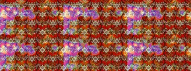 Kahverengi, kırmızı ve bej renkli çiçekler. Raster illüstrasyonundaki çiçek desenli çizim. Düz Çiçek Elementleri Tasarımı. Renkli Bahar Teması çizim şablonu.