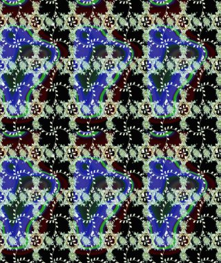 Nazik, sevimli çiçek arkaplanı. Çiçekli karalama şeklinde Raster çiçek deseni. Siyah, nötr ve mavi renkte çiçekler.