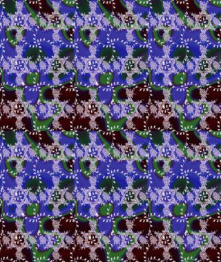 Renkli Bahar Teması eskiz kalıbı. Raster illüstrasyonundaki çiçek desenli çizim. Süslü kumaş deseni. Düz Çiçek Elementleri Tasarımı.