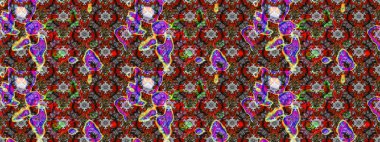 Raster illüstrasyonu. Klasik çiçek tasarımı elementleri. Gri, kırmızı ve kahverengi kıvırcık çiçekler Gri, kırmızı ve kahverengi renkler.