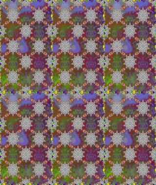 Raster illüstrasyonu. Küçük çiçekteki sevimli çiçek deseni. Güzel karalama çiçekleri olan kusursuz çiçek desenleri. Güzel kumaş deseni.