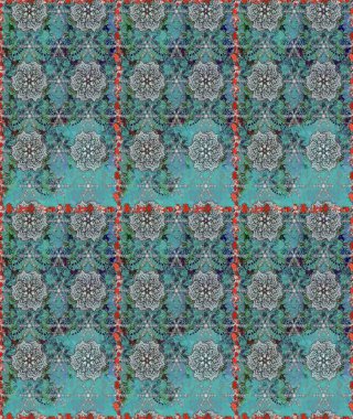 Çiçekli karalama şeklinde Raster çiçek deseni. Mavi ve gri renkte çiçekler. Yumuşak, yaz çiçekli arka plan.