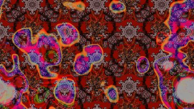 Kahverengi, kırmızı ve siyah renkte çiçekler. Düz Çiçek Elementleri Tasarım Raster illüstrasyonu. Çiçek desenli eskiz. Renkli Bahar Teması çizim şablonu.