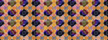 Raster Şirin kumaş deseni. Düz Çiçek Elementleri Tasarımı. Renkli Bahar Teması eskiz kalıbı. Eskiz klasiği.