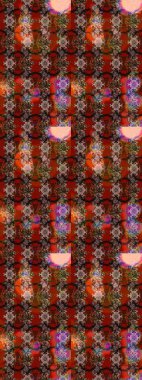 Küçük çiçekteki sevimli çiçek deseni. Raster illüstrasyonu. Raster deseni. Kahverengi, kırmızı ve bej renklerde yaz çiçekleri..