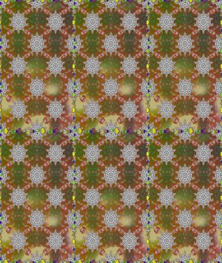 Kusursuz çiçek deseni duvar kâğıdı olarak kullanılabilir. Kahverengi ve gri renkli çiçekler. Raster illüstrasyonu.