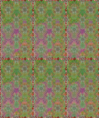 Yeşil ve nötr renklerde çiçekler. Raster illüstrasyonunda kusursuz çiçek deseni.