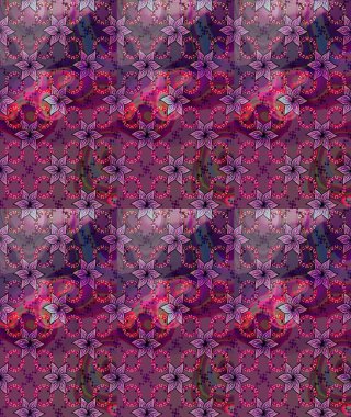 Mor renkli Asya tekstili. Raster illüstrasyonu. Suluboya çiçekli çiçek deseni.