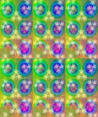 Suluboya tarzında yeşil renkte. Raster illüstrasyonu. Küçük çiçekli bahar deseni çiz.