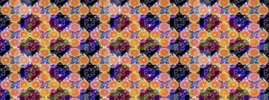 Turuncu renkli çiçekler. Renkli Bahar Teması eskiz kalıbı. Çiçek desenli eskiz. Düz Çiçek Elementleri Tasarım Raster illüstrasyonu.