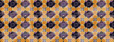 Çiçekli karalama şeklinde Raster çiçek deseni. Nazik, narin çiçek arkaplanı. Sarı renkte çiçekler.