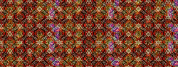 Moda baskıları için zarif bir şablon. Küçük çiçekte güzel bir desen. Motley illüstrasyonu. Kahverengi, kırmızı ve bej çiçekli bahar çiçekleri. Küçük renkli çiçekler..