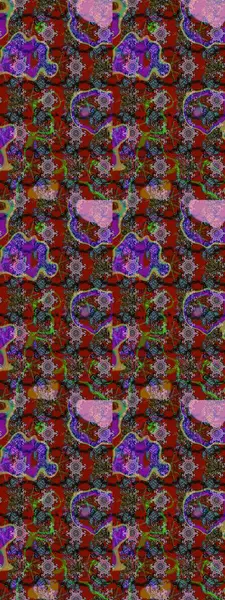 Raster illüstrasyonu. Tropik çiçek desenleri. Çiçekler kırmızı, kahverengi ve gri renklerde.