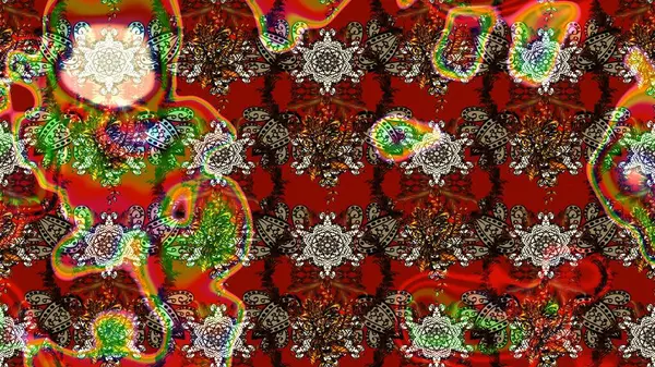 Kahverengi, kırmızı ve nötr renklerde yaz çiçekleri. Küçük çiçekteki sevimli çiçek deseni. Raster deseni. Raster illüstrasyonu.