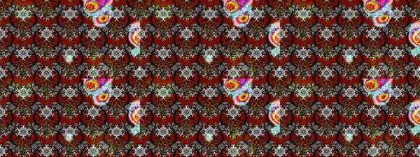 Gri, kahverengi ve kırmızı renkte çiçekler. Asya tekstil tarzında. Raster illüstrasyonu. Çiçek desenli çizim. Raster illüstrasyonu.