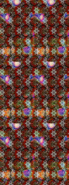 Kahverengi, gri ve kırmızı renklere karalamalar çizilmiş çiçek deseni. Raster illüstrasyonu.