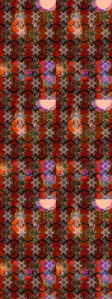 Küçük çiçekteki sevimli çiçek deseni. Raster illüstrasyonu. Raster deseni. Kahverengi, kırmızı ve bej renklerde yaz çiçekleri..