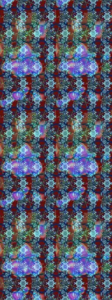 Mavi, kahverengi ve kırmızı renkte çiçekler. Kumaş desenli papatya çiçekleri ayrıntıları.