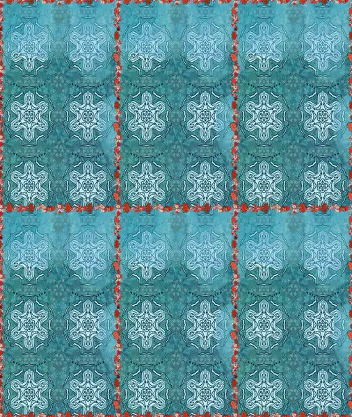 Yaz çiçekleri teması. El çizimi, soyut ve süslü elementler. Suluboya resim taklit Raster çizimi. Mavi ve nötr renkler. Klasik çiçekler..