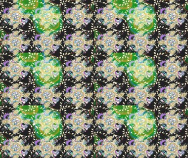 Gri renkli çiçekler. Düz Çiçek Elementleri Tasarımı. Renkli Yaz Temalı eskiz kalıbı. Raster illüstrasyonunda çiçek deseni çizimi.