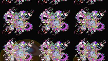 Modaya uygun kumaş deseni. Renkli Yaz Temalı eskiz kalıbı. Sevimli çiçek raster deseni. Düz Çiçek Elementleri Tasarımı.